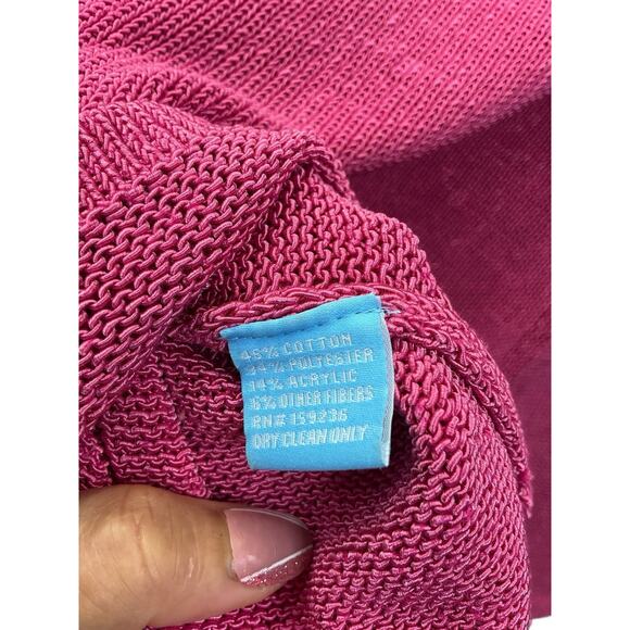 J. McLaughlin Sweater Women’s Pink V-Neck Open Knit Pullover Size XS - Picture 10 of 11